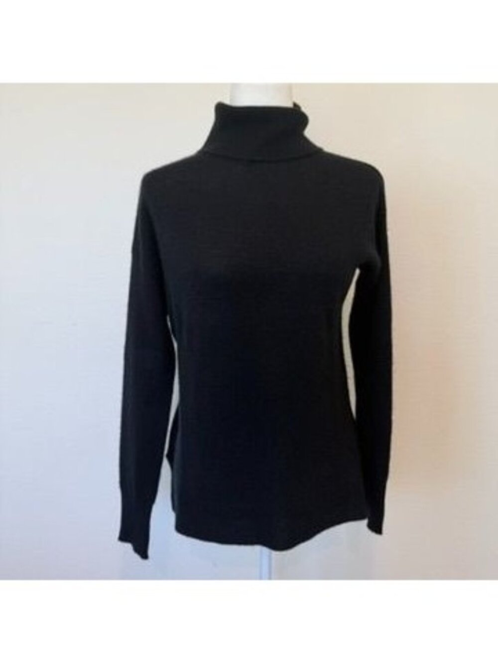 Nordstrom Cashmere Black Turtleneck Sweater Size Small